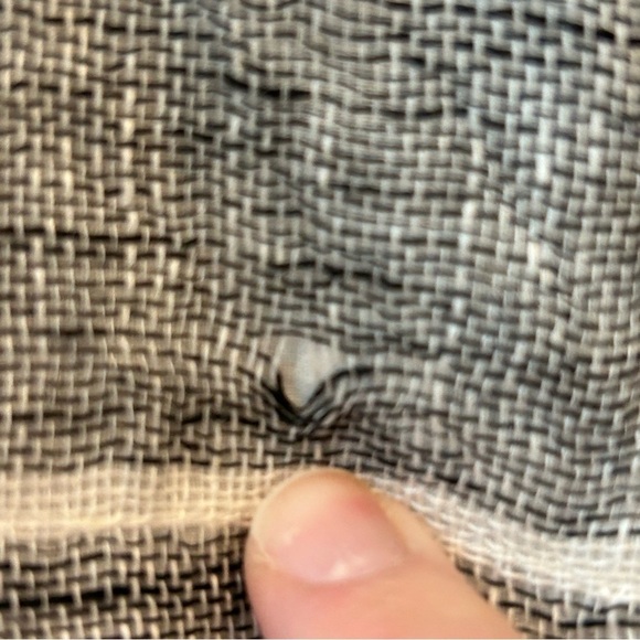 NWT Paper Lace Grey Off White Striped Cover Up Sz OS Lined Lagenlook Pockets - Picture 9 of 9